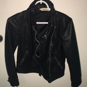 Abercrombie black leather jacket